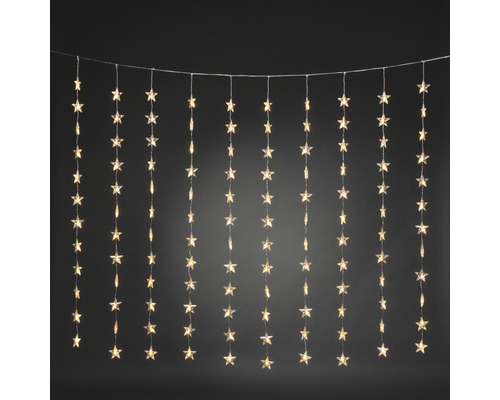 KONSTSMIDE Kerstverlichting LED lichtgordijn ster 120 lampjes klassiekwit 140 x 120 cm Sterrenlichtsnoer met meerdere strengen en sterren