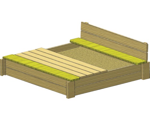 Houten zandbak met deksel