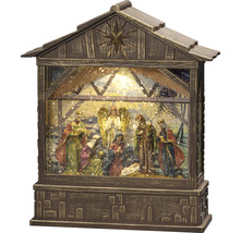 Kerststal met figuren in een stal