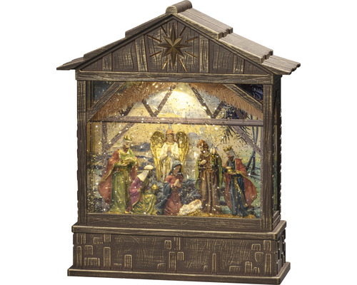 Kerststal met figuren in een stal
