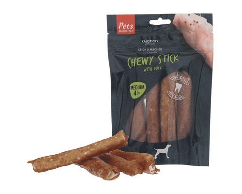 Pets Unlimited kauwsticks met eend in zak en los