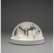 Decoratief winterlandschap met huizen en dieren