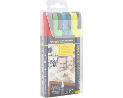 Verpakking met vier krijtstiften van Securit