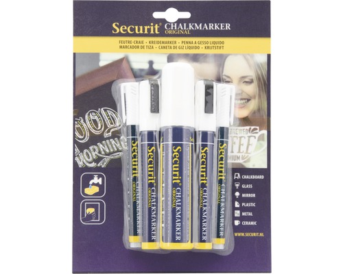 Securit krijtstift Original, set stiften voor schoolborden, glas, spiegels, kunststof, metaal en keramiek