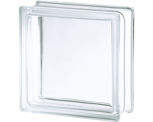 Glazen bouwsteen volledig zicht wit 19 x 19 x 8 cm Klaar glazen bouwsteen