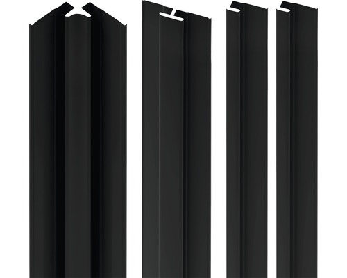 SCHULTE Profielset t.b.v. douche achterwand 210 cm zwart