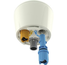 Binnenaanzicht van een waterdispenser met filters om te vervangen