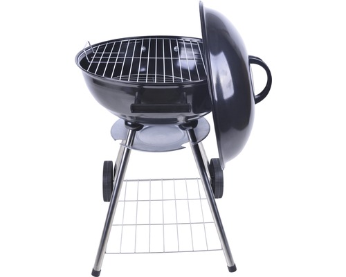 Kogelbarbecue met grillrooster, deksel, opbergrek en wielen