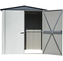 Open metalen tuinhuis met dubbele deur