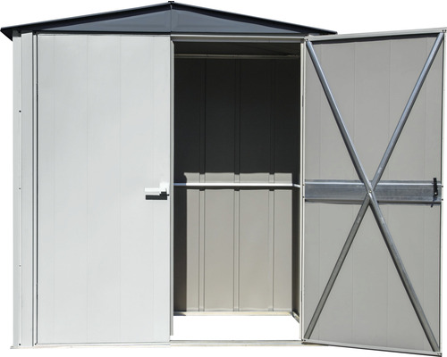 Open metalen tuinhuis met dubbele deur