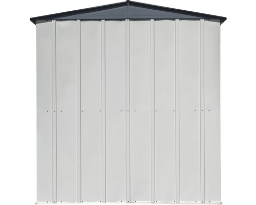 Zijaanzicht metalen gereedschapsschuur