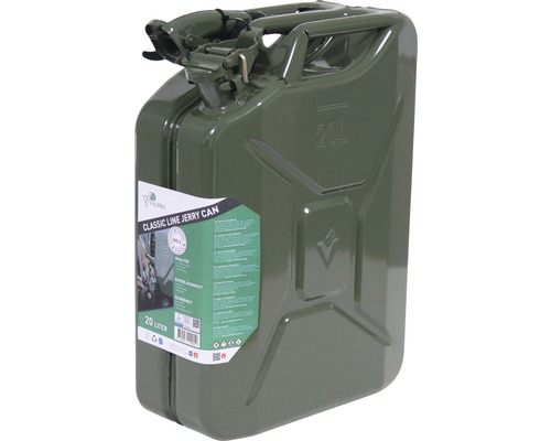 Brandstof jerrycan van staal, 20 liter inhoud