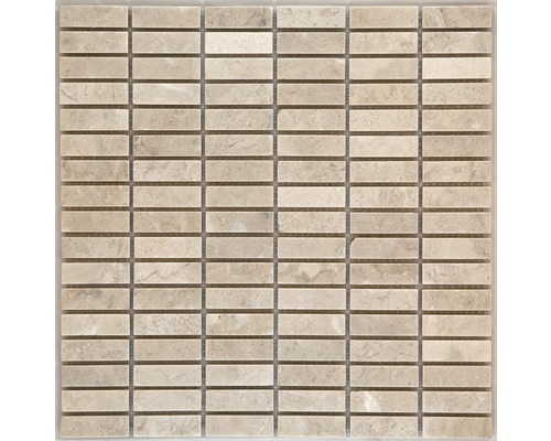 Mozaïektegel natuursteen Atlas beige 30,5x30,5 cm Natuursteen mozaïektegel met rechthoekige elementen