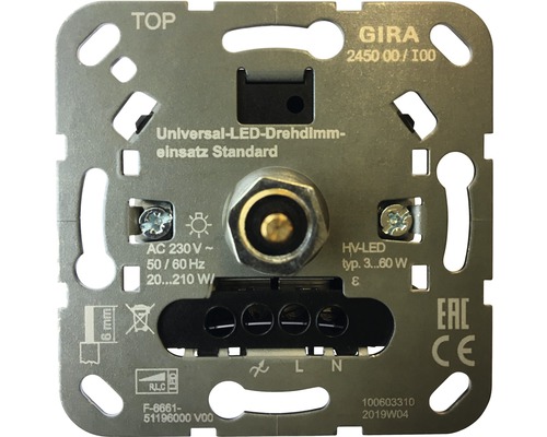 GIRA System 3000 Universele LED draaidimmer Standard 3-60 W (R,L,C) 245000