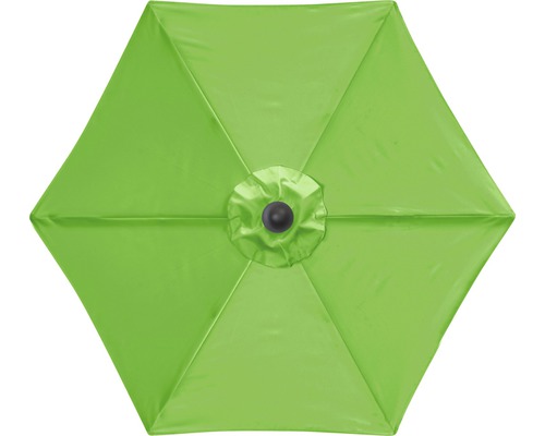 Bovenaanzicht van een zeshoekige parasol