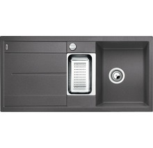 Spoelbak van silgranit met afdruiprek en zeef