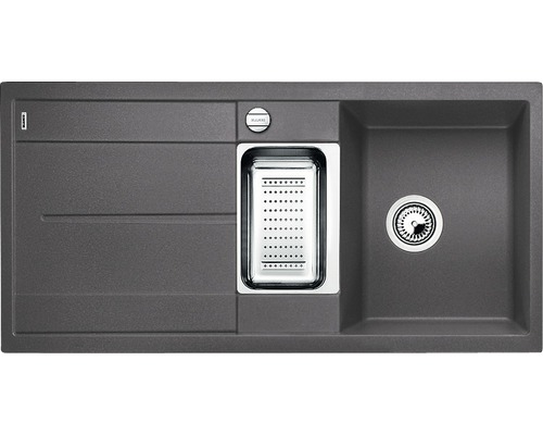 Spoelbak van silgranit met afdruiprek en zeef