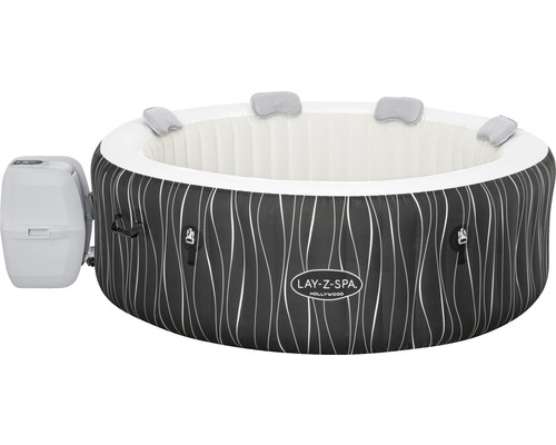 Lay-Z-Spa Hollywood bubbelbad met grijze hoofdsteunen en zwarte bekleding