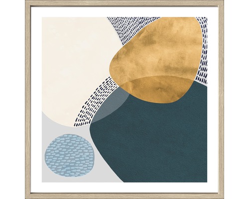 Ingelijst abstract kunstwerk met geometrische vormen