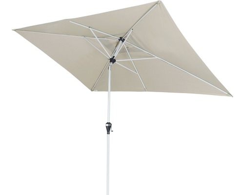 Rechthoekige parasol met middenmast voor de tuin