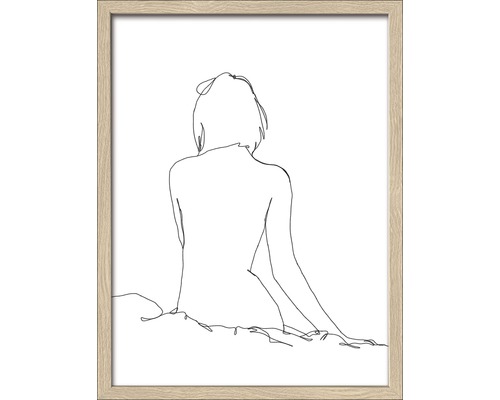 PURE LIVING Schilderij met lijst Sketch a woman 33x43 cm