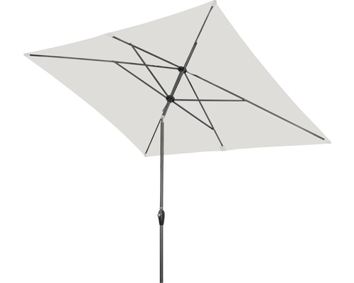 Rechthoekige parasol met slinger.