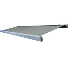 Cassettezonnescherm Quadra 2,5x1,5 stof uni grijs, frame RAL 9006 wit aluminium incl. motor, afstandsbediening en indirect dimbare LED-verlichting-thumb-3