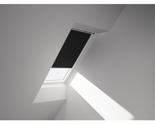 VELUX Rolgordijn verduisterend handbediend DKL C02 3009SWL zwart Dakvenster met verduisterend rolgordijn in de kamer