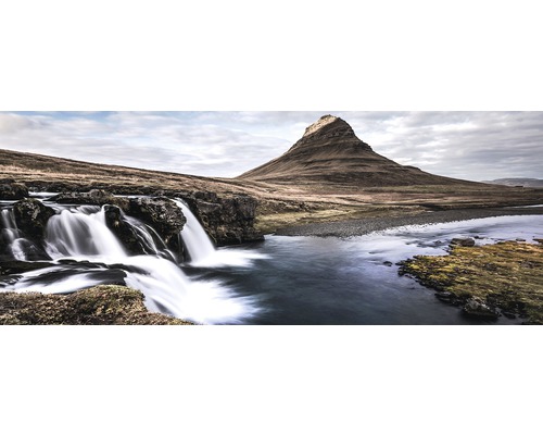 PURE LIVING Schilderij glas Nordic Waterfall I 30x80 cm