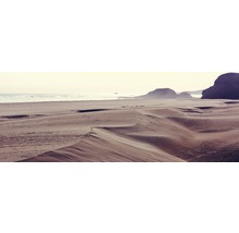 Strandlandschap met zandduinen en rotsen