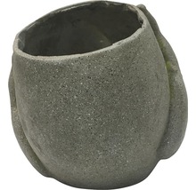 Grijze bloempot van cement