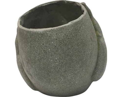 Grijze bloempot van cement