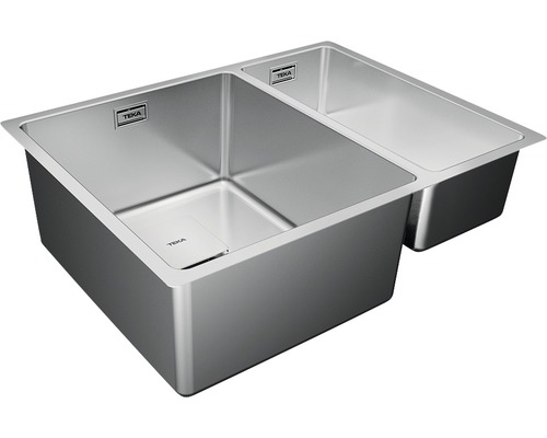 Spoelbak van roestvrij staal met twee bakken