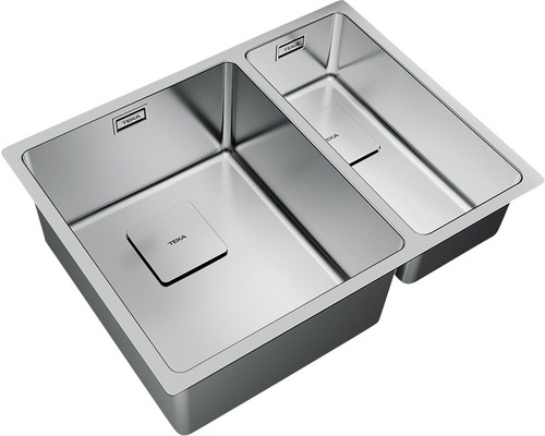 Roestvrijstalen spoelbak met twee bakken