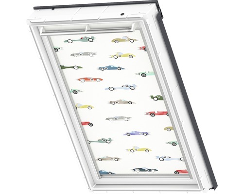 Dakvenster rolgordijn met automobielpatroon