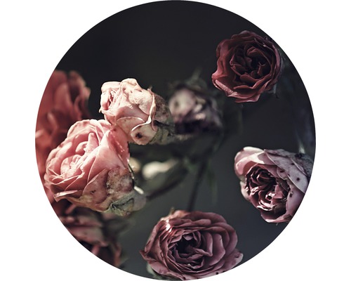 PURE LIVING Schilderij glas Beautiful Roses ø 20 cm