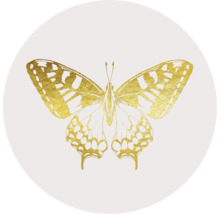 PURE LIVING Schilderij glas Golden Butterfly ø 20 cm