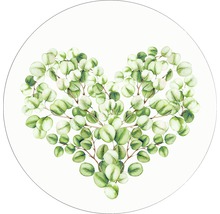 Hartvormige illustratie van eucalyptus takken op een witte achtergrond