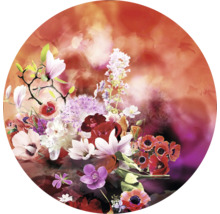 Bloemmotief op rond decoratieartikel