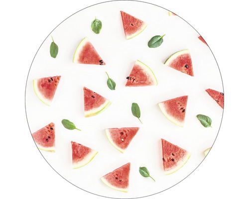 PURE LIVING Schilderij glas Watermelon Pieces ø 20 cm