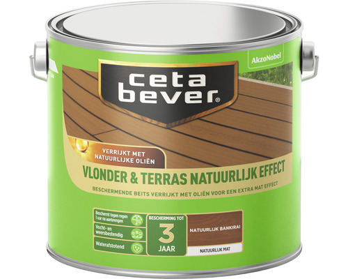 CETABEVER Vlonder & terrasbeits natuurlijk bankirai 2,5 l Cetabever terrasolie blik