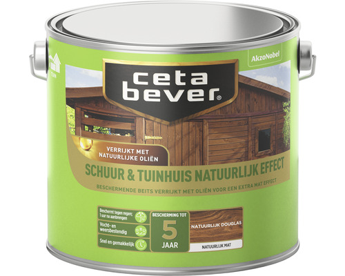 CETABEVER Schuur & tuinhuis beits natuurlijk douglas 2,5 l Ceta Bever Schuur en tuinhuis beits voor natuurlijk effect