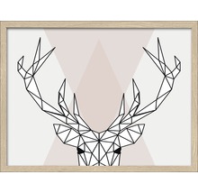 Ingelijst geometrisch hertenmotief voor wanddecoratie