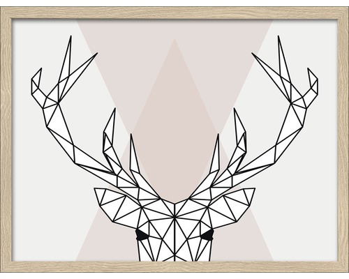 Ingelijst geometrisch hertenmotief voor wanddecoratie