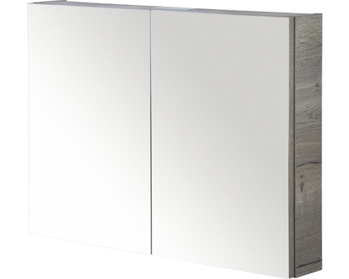 Spiegelkast met twee deuren en houten decor