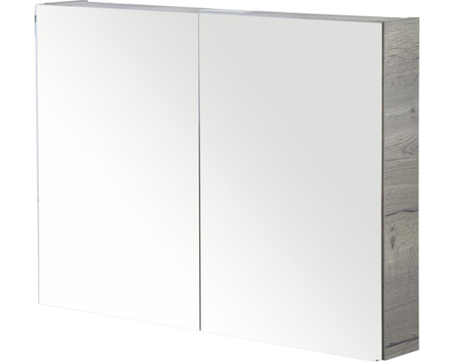 Spiegelkast met twee deuren en houten structuur