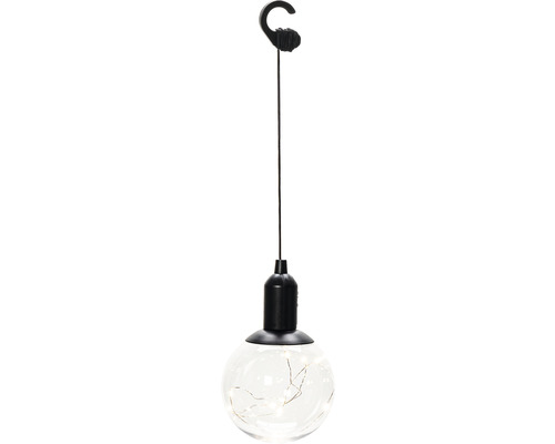Decoratieve hanglamp met ledverlichting in een transparante glazen bol
