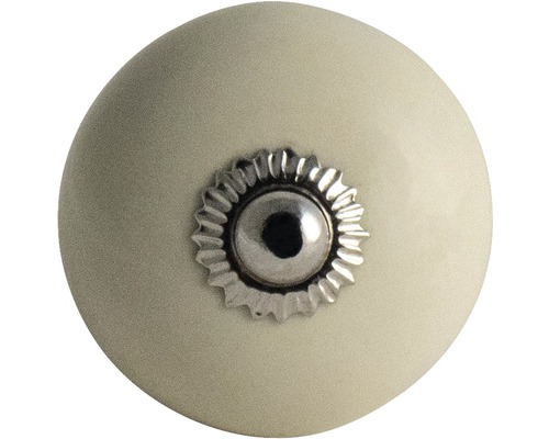 Meubelknop van keramiek met metalen bevestiging