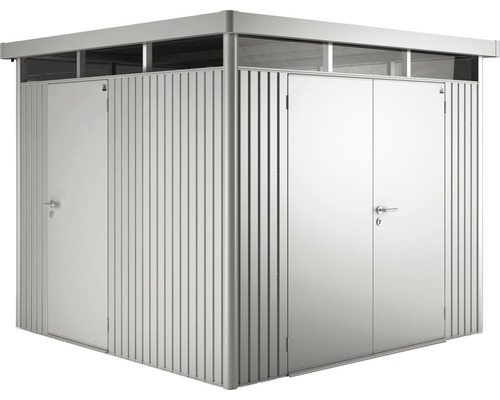 Metalen tuinhuis met dubbele deur en enkele deur voor tuingereedschap