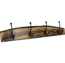 Houten kapstok met vier haken